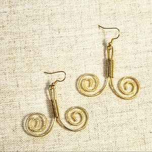 Swirly Whirly gold tone earrings